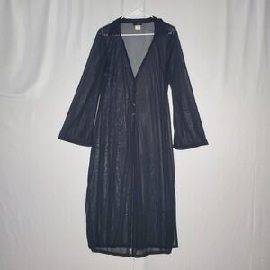 RAG Co Vtg Sheer Cardigan Overlay Jrs XL Black Romantic Whimsigoth Grunge Fairy